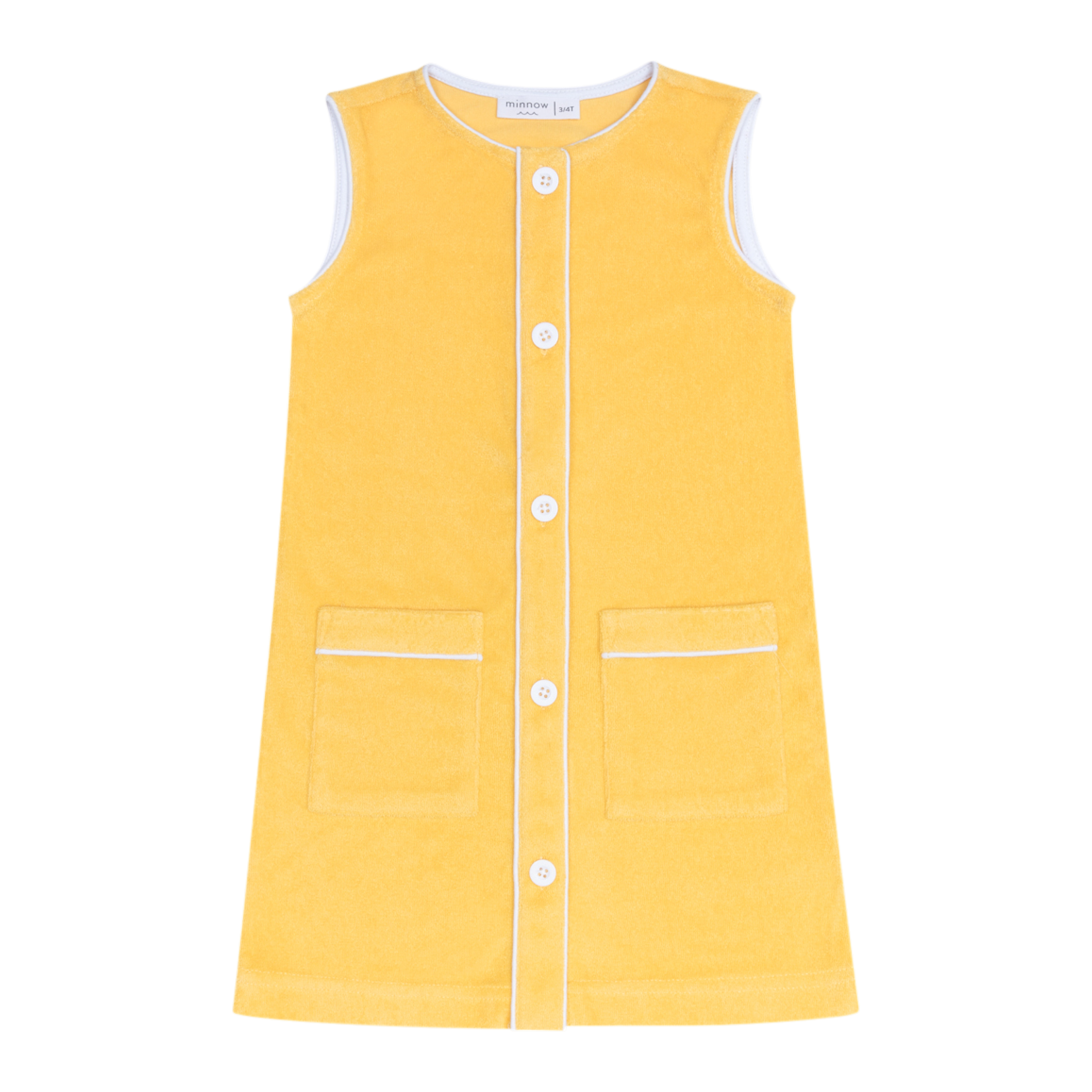 girls soleil french terry button down dress