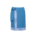 women's cerulean blue linen tie skirt