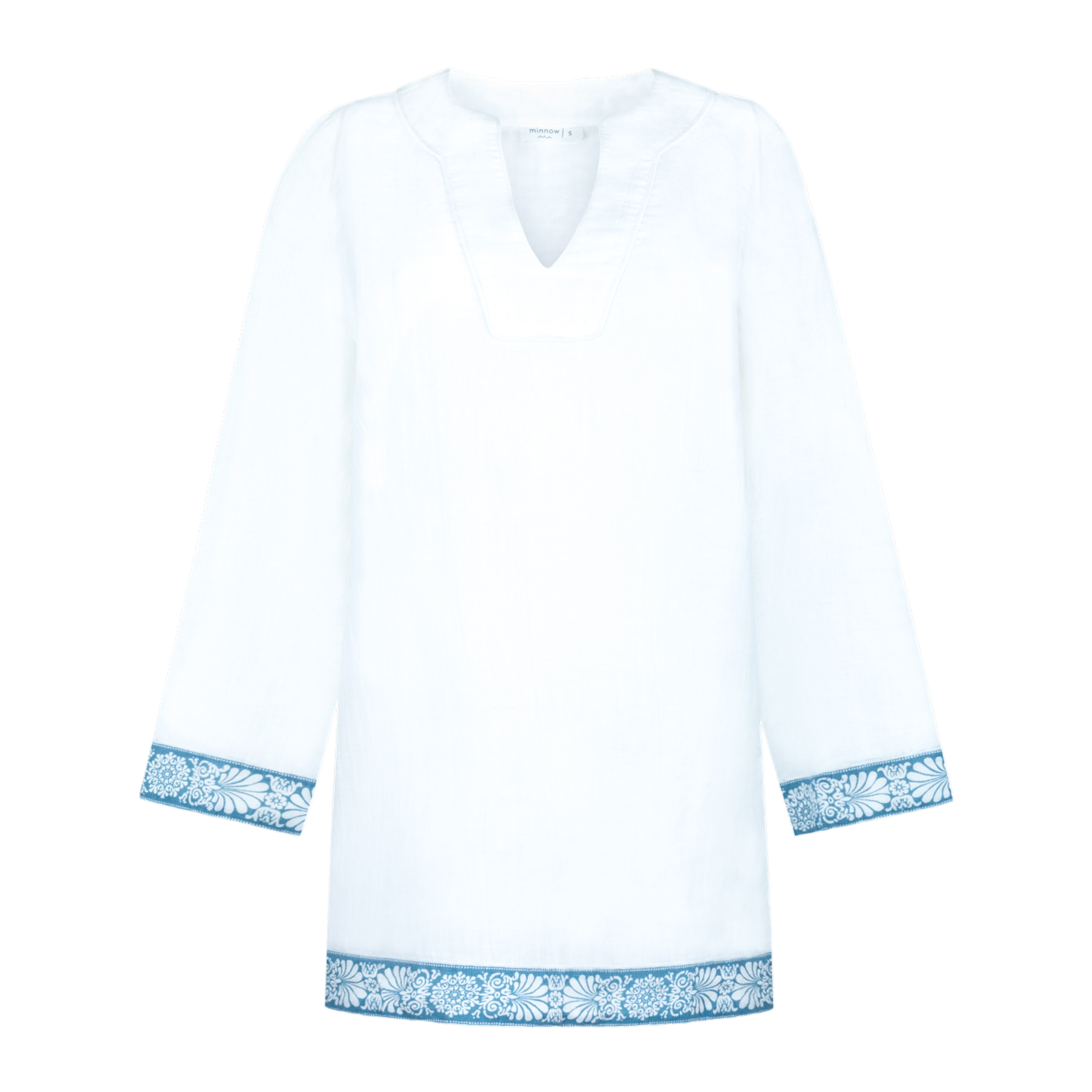 women's white linen tunic dress