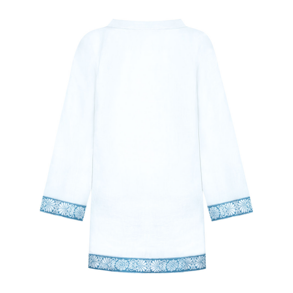 women's white linen tunic dress